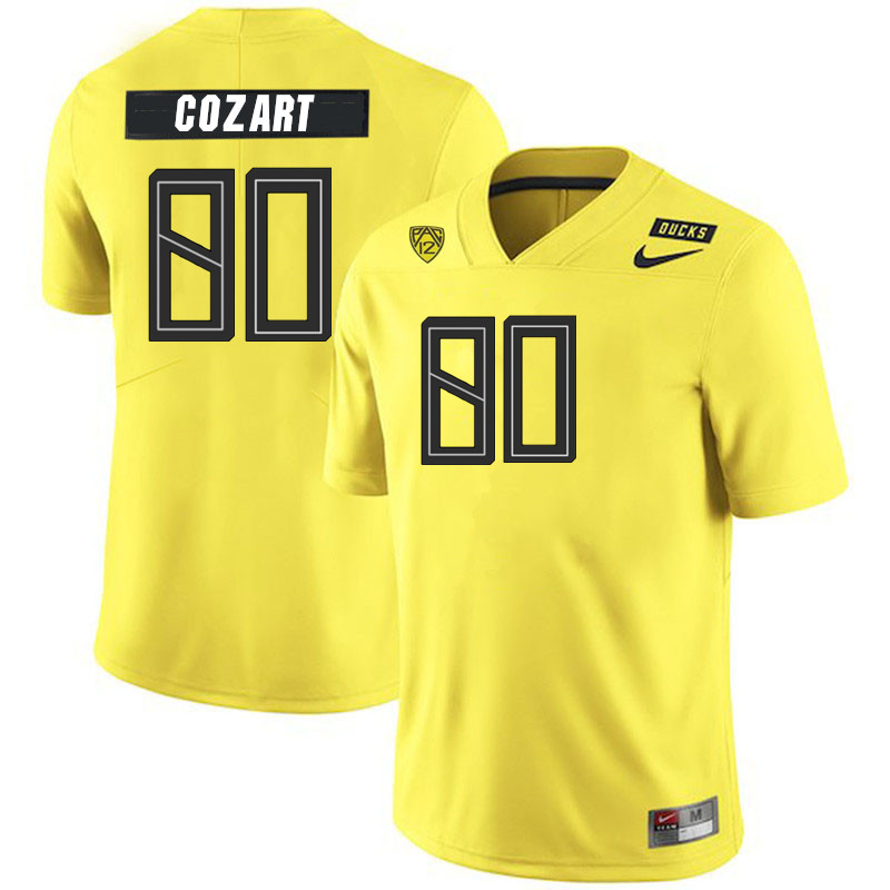 Men #80 Ashton Cozart Oregon Ducks College Football Jerseys Stitched Sale-Yellow